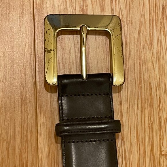 COACH Black Smooth Leather Belt with Square Brass Buckle (Size S) main image 7